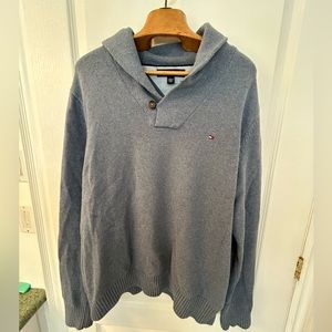 Men’s XL Tommy Hilfiger steel blue 100% Cotton sweater